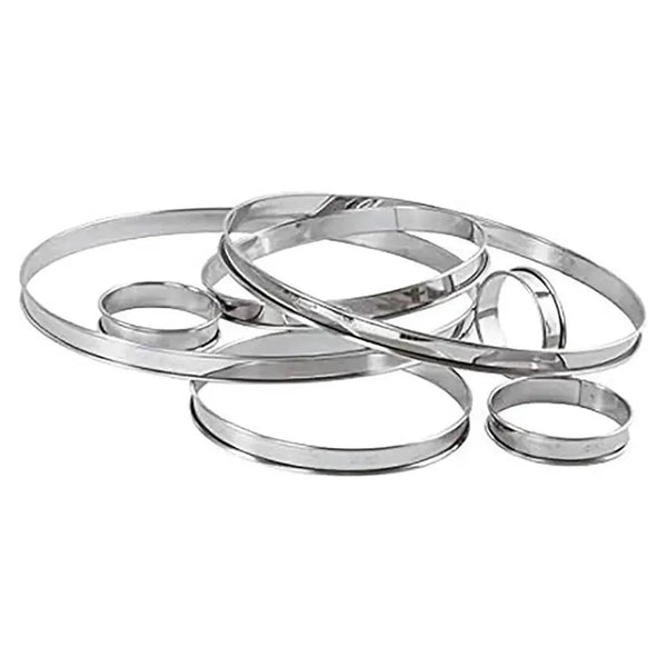 Louis Tellier Stainless Steel Tart Ring Rolling Edges Ø9CM , H 2CM