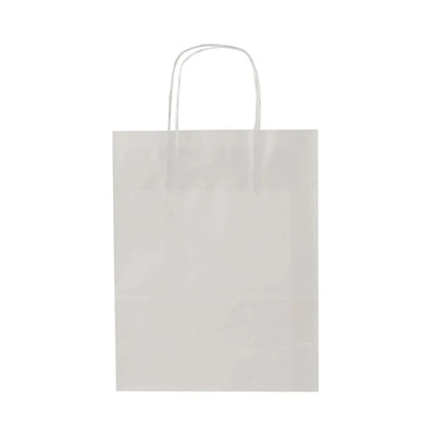 hotpack white paper bag with a twisted handle 26 x 10 x 36 cm 250 pcs