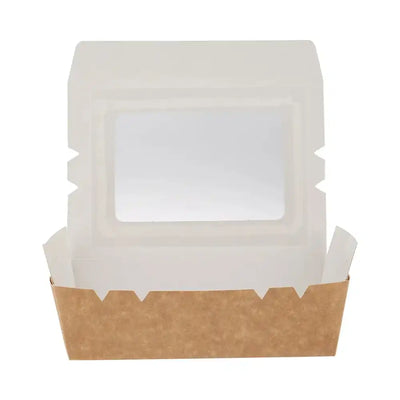 hotpack brown top lunch box 18 x 12 x 5 cm 150 pcs