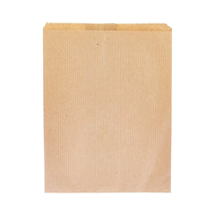 Hotpack Ribbed Kraft Food Grade Paper Bag, 15 x 20 cm, 1000 PCs