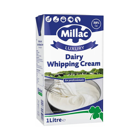 millac uht 38 dairy whipping cream 12 x 1l
