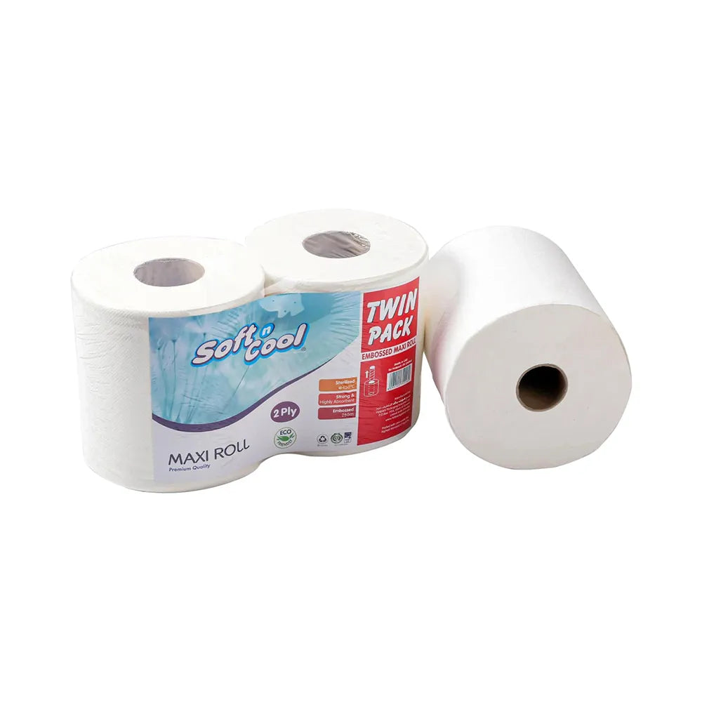 hotpack soft n cool paper maxi roll twinpack 2 ply 13000 cm each 6 pcs