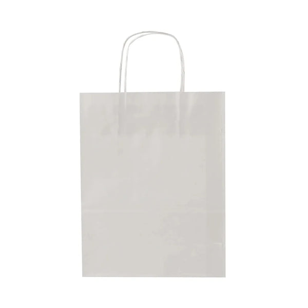 hotpack white paper bag with a flat handie 24 x 12 x 31 cm 250 pcs