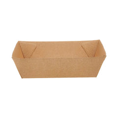 Hotpack Kraft Flute Boat Tray, 13 x 10 x 5 cm, 500 PCs