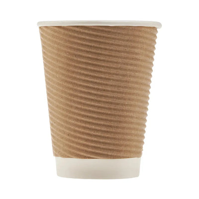 hotpack kraft round ripple paper cup 237 ml 500 pcs