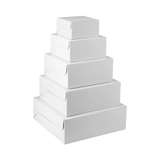 hotpack white cake paper box 25 x 25 x 12 cm 100 pcs