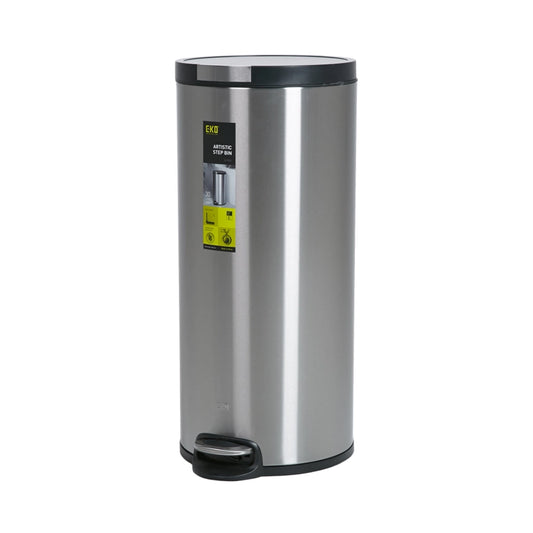 eko artistic stainless steel round pedal bin 30 liter