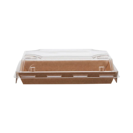 hotpack kraft flute sushi container with lid 23 x 10 x 4 cm 500 pcs