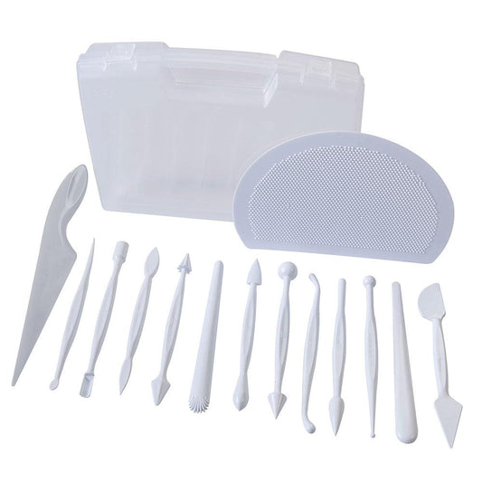 Martellato Plastic Marzipan or Fondant Modelling Tool Kit White - HorecaStore