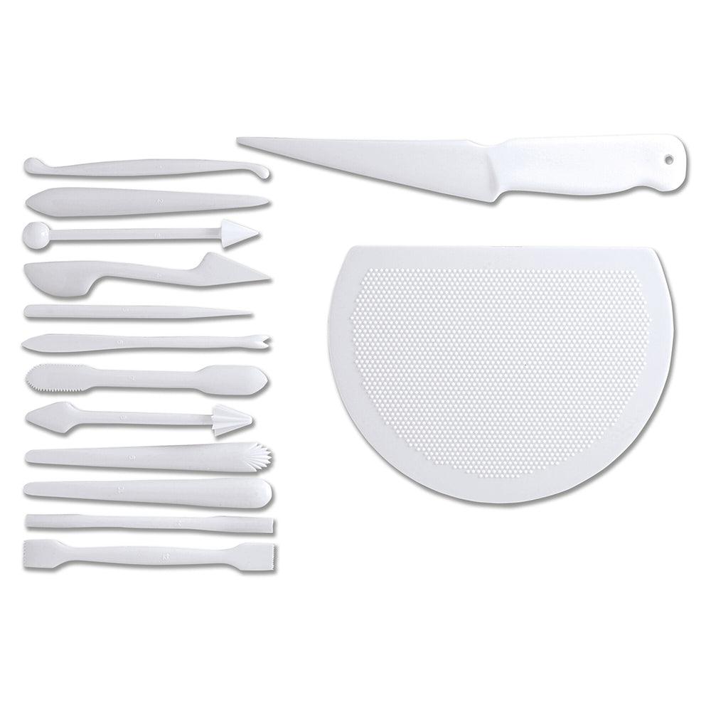 Martellato Plastic Marzipan or Fondant Modelling Tool Kit White