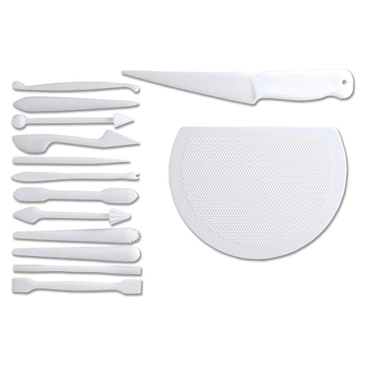 Martellato Plastic Marzipan or Fondant Modelling Tool Kit White - HorecaStore