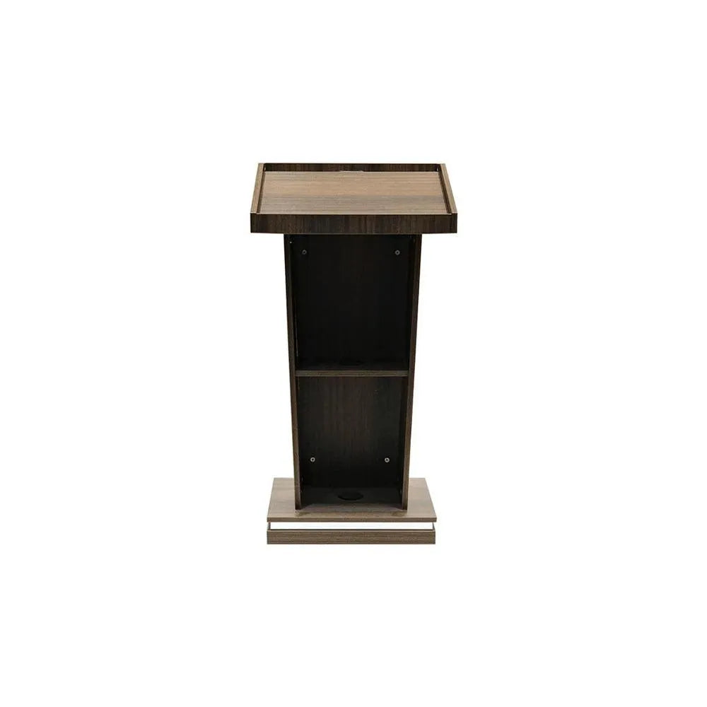 Ohio Lectern L 63 x W 68 x H 122 سم، MDF مصفح، رف واسع، عجلات قوية