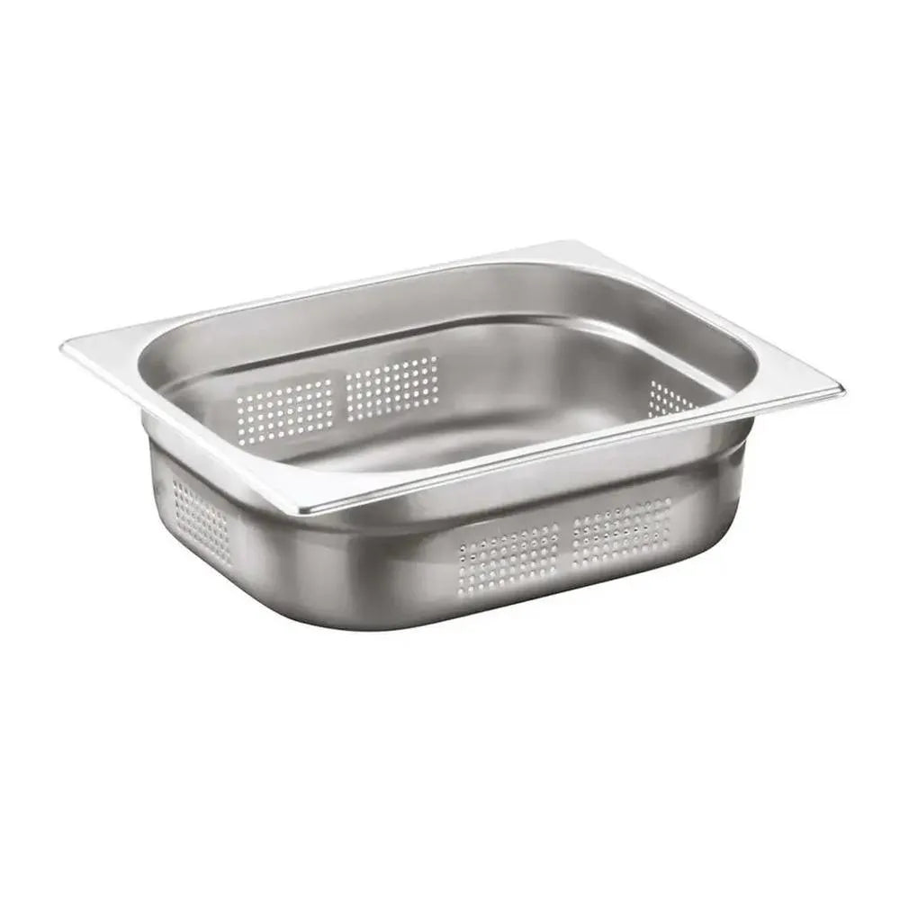 Ozti Stainless Steel GN 1/2 Perforated Gastronorm Container, 15 cm