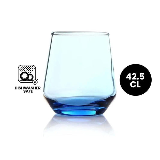 Pasabahce Allegra 41536 Water Tumbler Glass 42.5cl Blue - 4/Case - HorecaStore