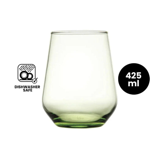 Pasabahce Allegra 41536 Water Tumbler Glass 42.5cl Green - 4/Case - HorecaStore