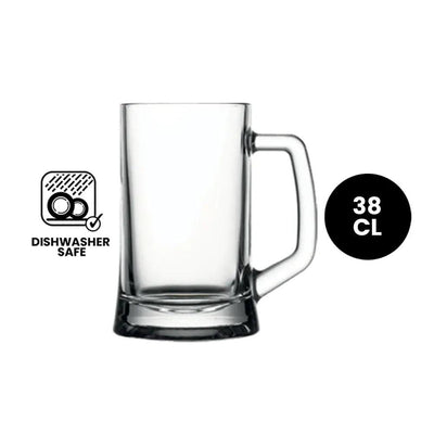 Pasabahce Pub 55299 Beer Mug with Handle 38cl - 4/case