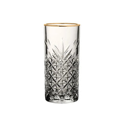 Pasabahce Timeless 420326 Beer Gold Rim Tumbler Glass 18cl - 4/Case