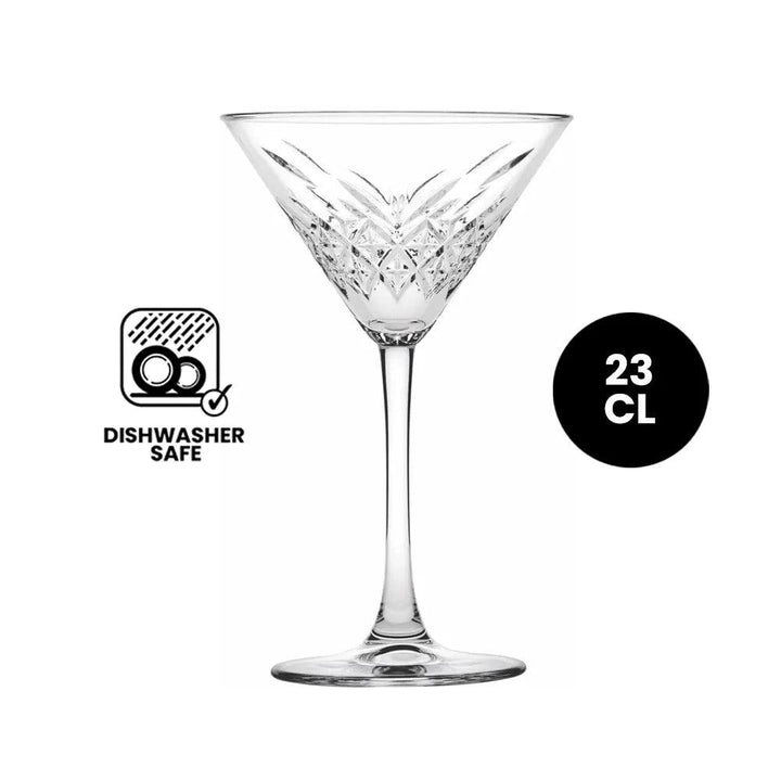 Pasabahce Timeless 440176 Martini Stemware Glass 23cl - 4/Case - HorecaStore