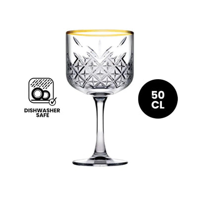 Pasabahce Timeless 440237 Gold Rim Cocktail Glass 50cl - 4/Case - HorecaStore