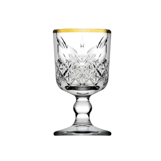Pasabahce Timeless 51718 Liqueur Gold Rim Tumbler Glass 6cl - 4/Case - HorecaStore