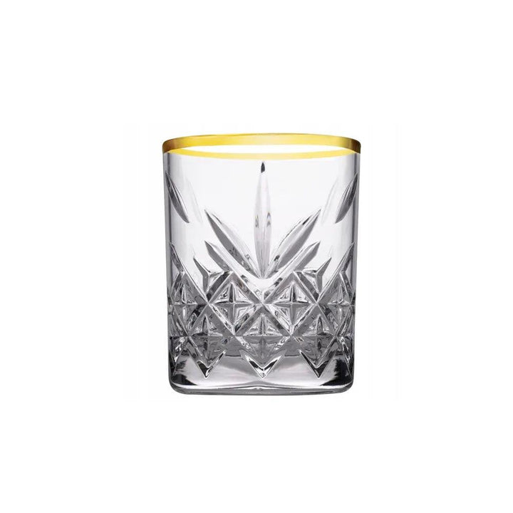 Pasabahce Timeless 52780G Gold Rim Shot Tumbler Glass 6.2cl - 4/Case - HorecaStore