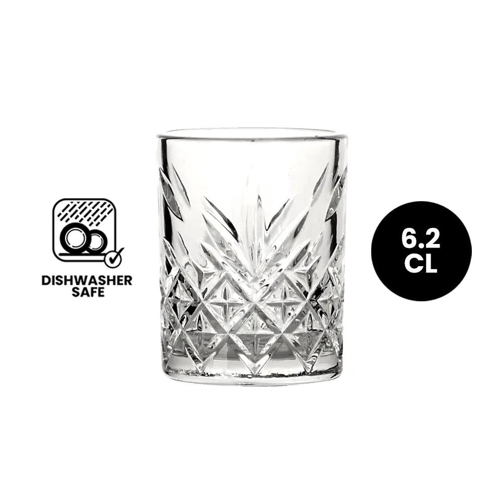 Pasabahce Timeless 52780 Shot Tumbler Glass 6.2cl - 4/Case - HorecaStore