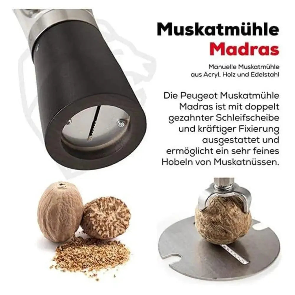 Peugeot Madras Manual Nutmeg Mill Spice Grinder  Stainless Steel, Acrylic H 15cm