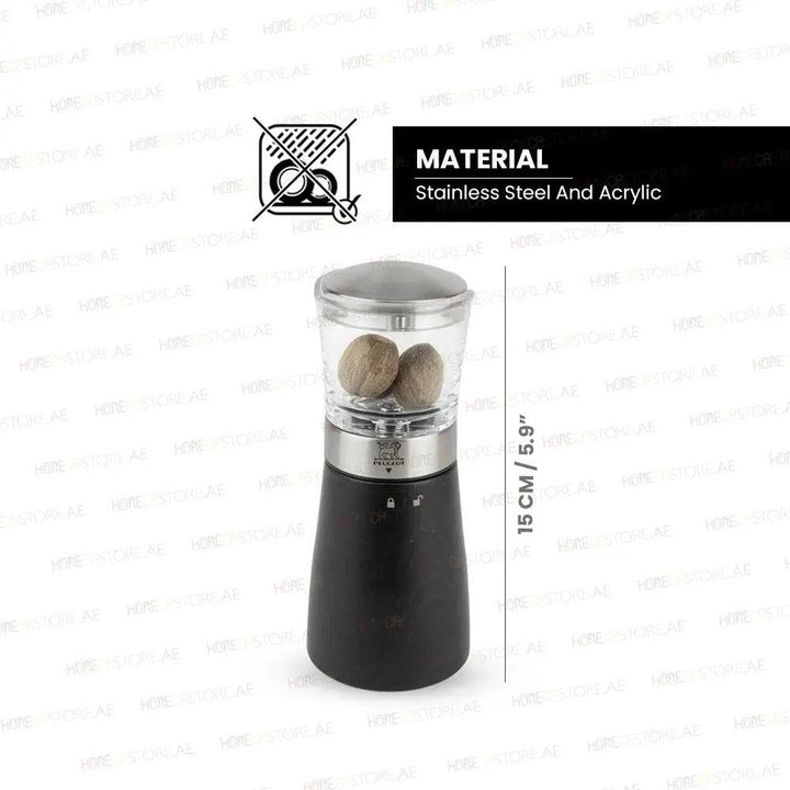 Peugeot Madras Manual Nutmeg Mill Spice Grinder Stainless Steel, Acrylic H 15cm - HorecaStore