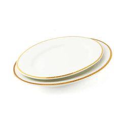 Porceletta Mocha Porcelain Oval Plate Ivory, 30 cm