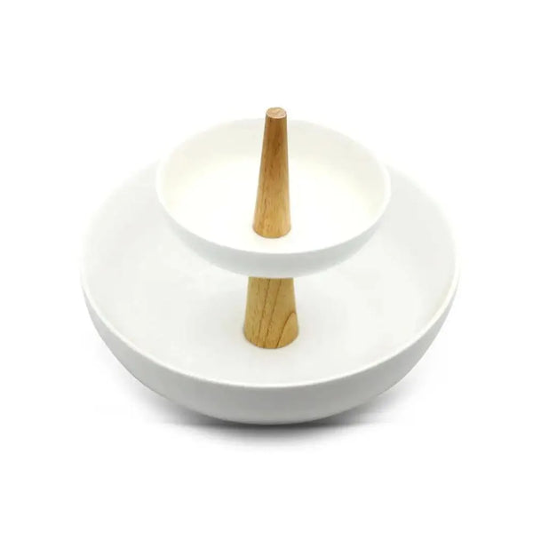 Porceletta Porcelain 2 Tier Bowl Serving Set Ivory, 26 x 20.5 cm