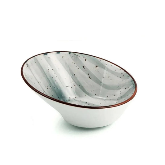 Porceletta Porcelain Boat Bowl Green Color Glazed, 16 cm