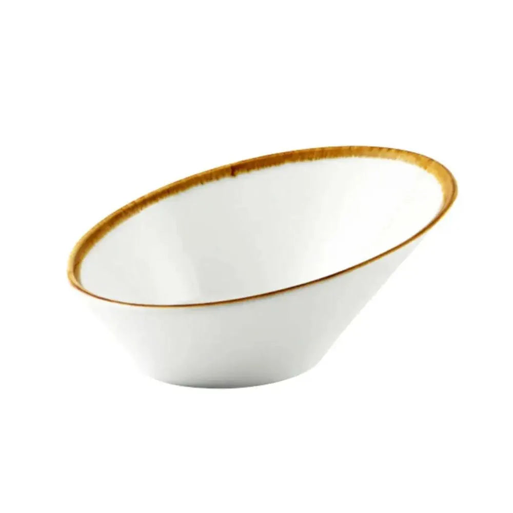 Porceletta Porcelain Boat Bowl Ivory Mocha, 16 cm