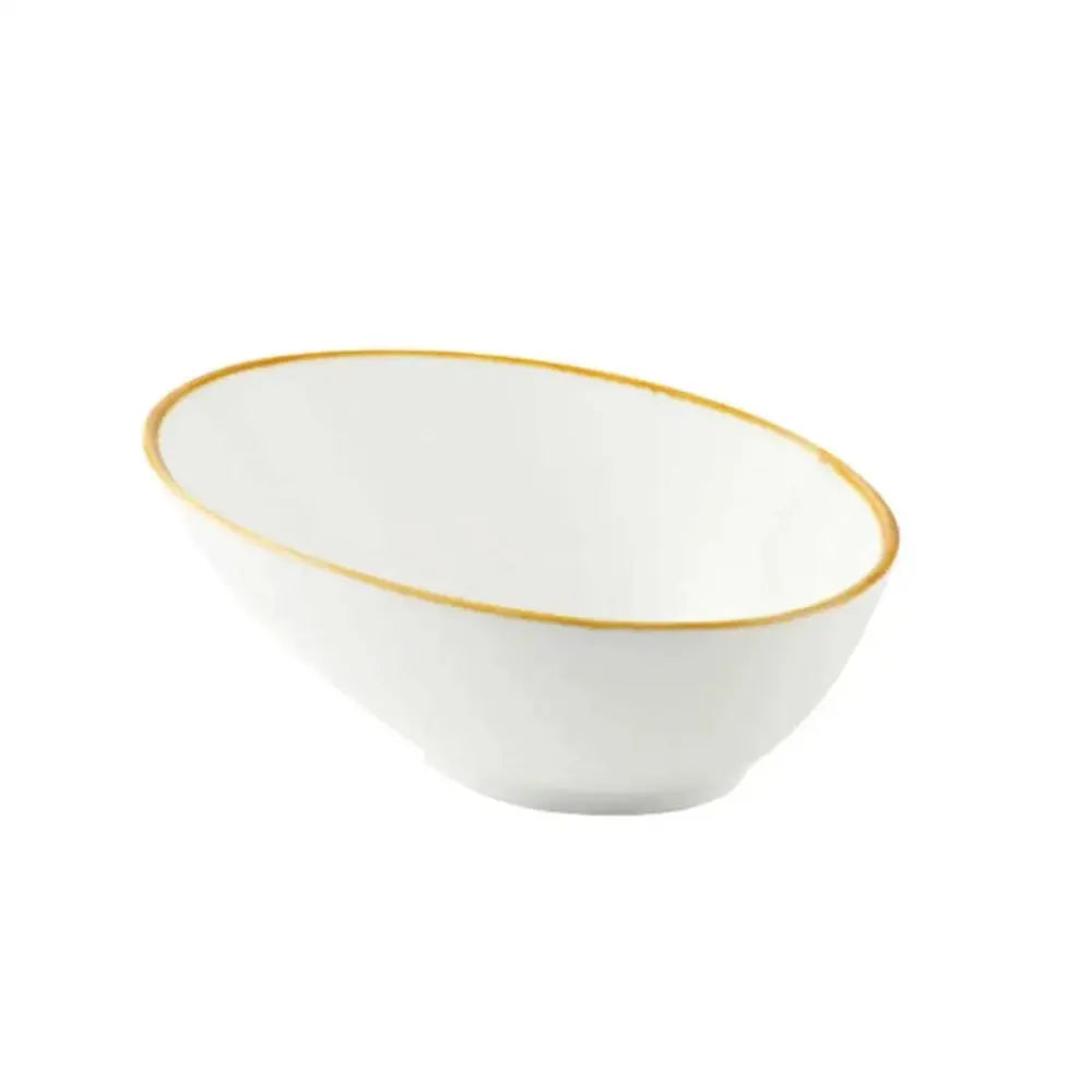 Porceletta Porcelain Boat Bowl Ivory Mocha, 18 cm