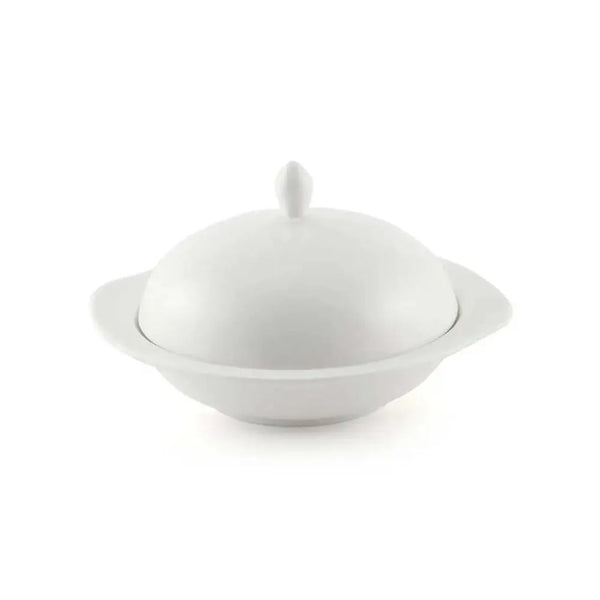 Porceletta Porcelain Bowl with Cover Ivory, 19 cm