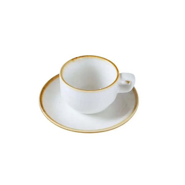 Porceletta Porcelain Coffee Cup & Saucer Ivory Mocha, 80 ml