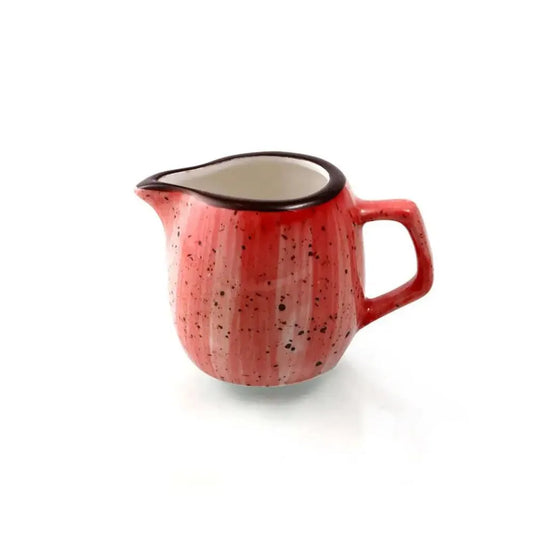 Porceletta Porcelain Creamer Red Color Glazed, 120 ml