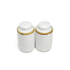 Porceletta Porcelain Cylindrical Salt & Pepper Set Ivory Mocha, 5.5 x 9.5 cm