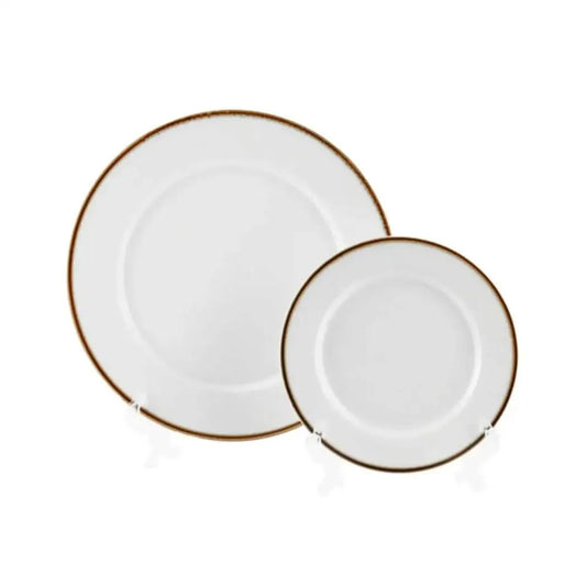 Porceletta Porcelain Flat Plate Ivory Mocha, 21 cm