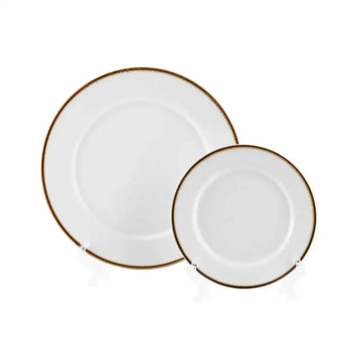 Porceletta Porcelain Flat Plate Ivory Mocha, 23.5 cm