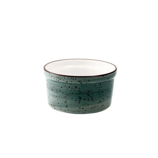 Porceletta Porcelain Lined Ramekin Green Color Glazed, 6.8 cm