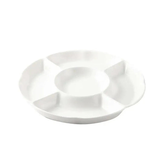 Porceletta Porcelain Mezza Divider Plate 5 Compartment Ivory, 25 cm