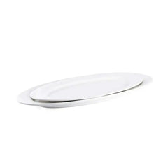 Porceletta Porcelain Oval Buffet Plate Ivory, 48 cm