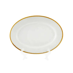 Porceletta Porcelain Oval Plate Ivory Mocha, 25 cm