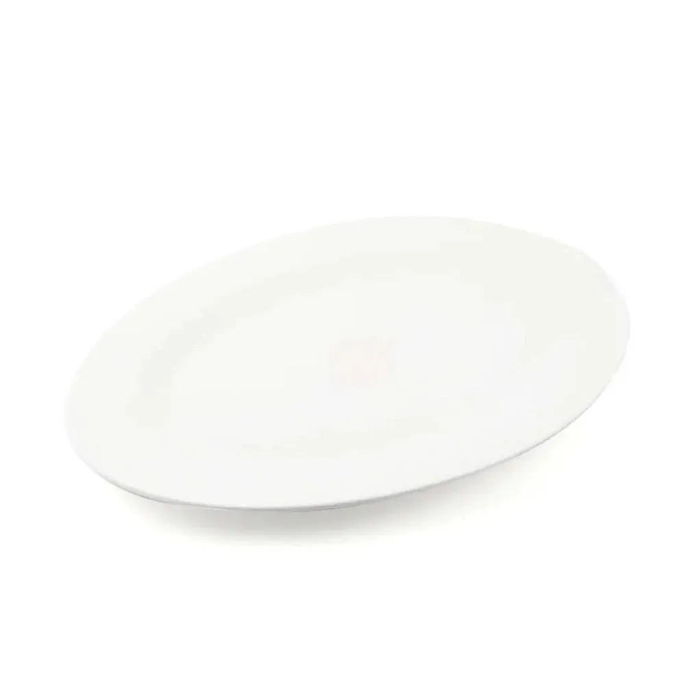 Porceletta Porcelain Oval Serving Plate Ivory, 25 cm