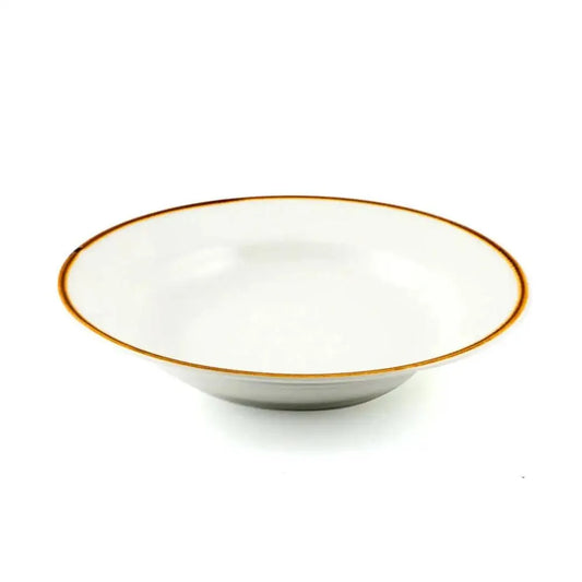 Porceletta Porcelain Pasta & Soup Plate Ivory Mocha, 23.5 cm