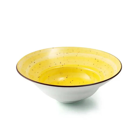 Porceletta Porcelain Pasta & Soup Plate Yellow Color Glazed, 23 cm