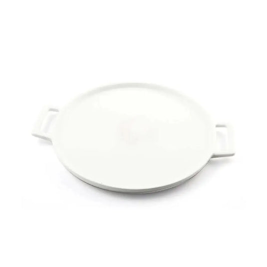 Porceletta Porcelain Pizza Plate with Handle Ivory, 32 cm