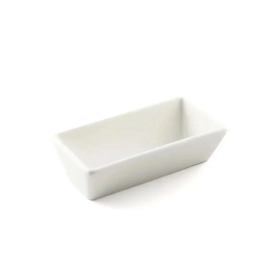 Porceletta Porcelain Rectangular Dish Ivory, 10 cm