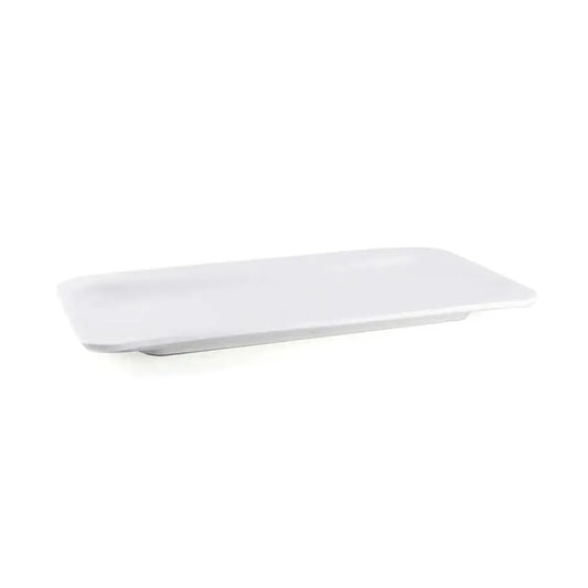 Porceletta Porcelain Rectangular Two Edge Rim Plate Ivory, 22.5 cm