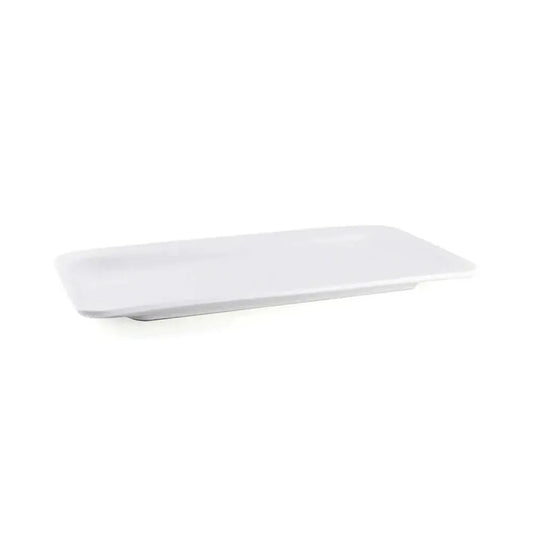 Porceletta Porcelain Rectangular Two Edge Rim Plate Ivory, 32.5 cm